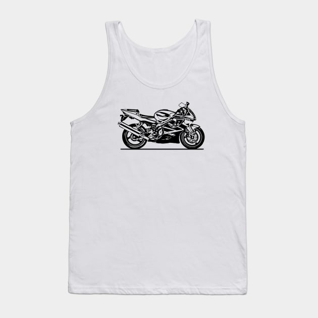 CBR 600 F4i Motorcycle Sketch Art Tank Top by DemangDesign